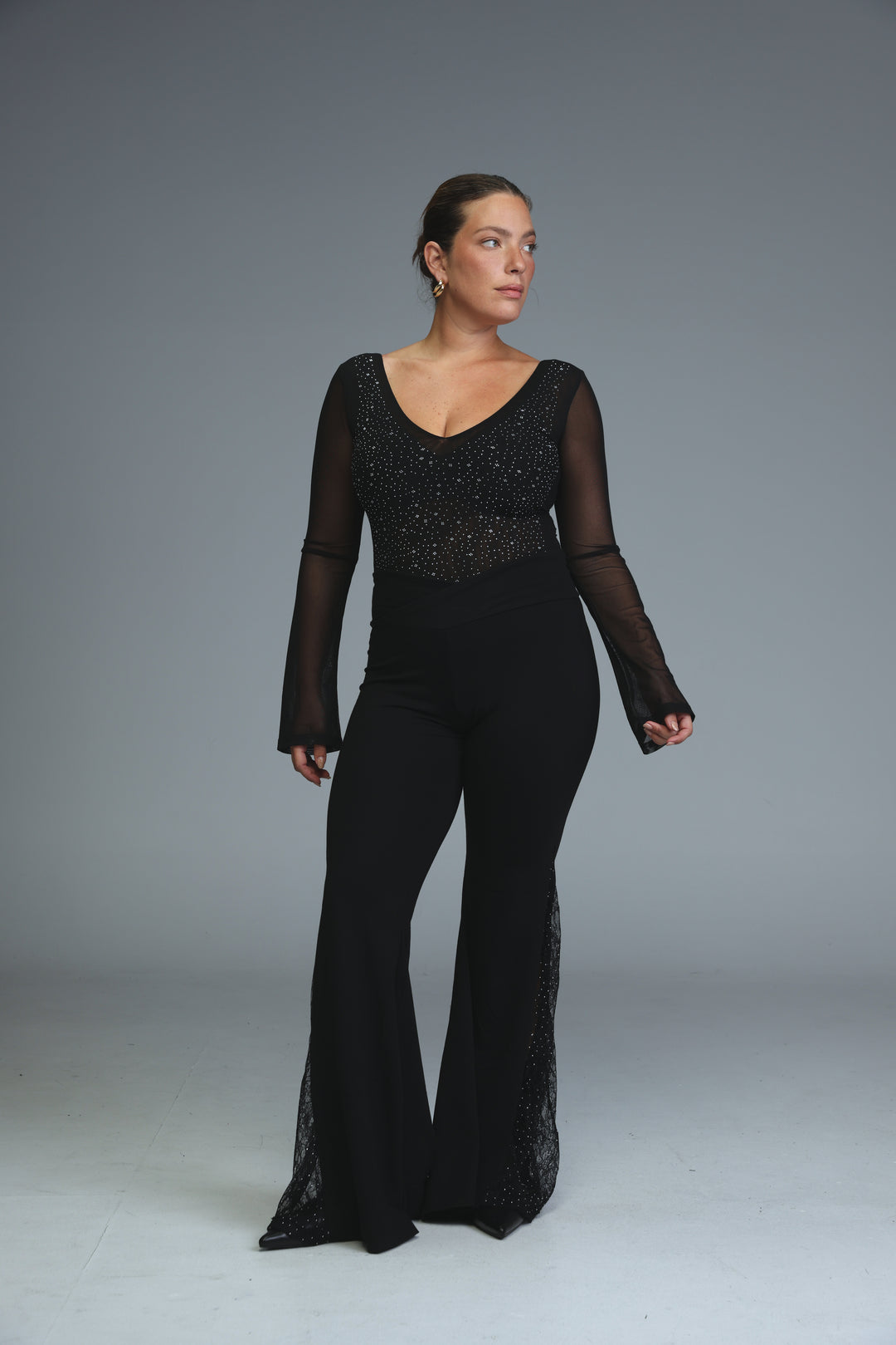 Universe Black Open Back Bodysuit