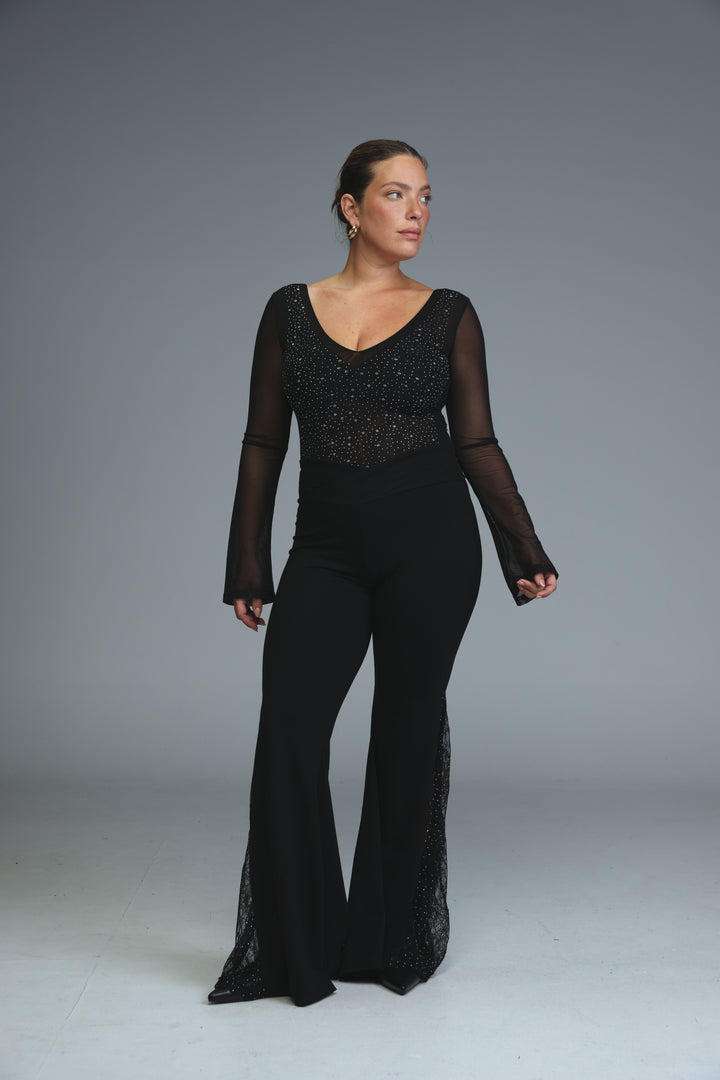 Universe Black Open Back Bodysuit