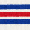 Federer blue striped long-sleeved sweater with bold red and blue horizontal stripes on a white base shown from the front