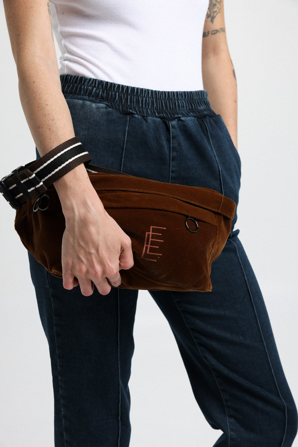 Brown Velvet Belt Bag