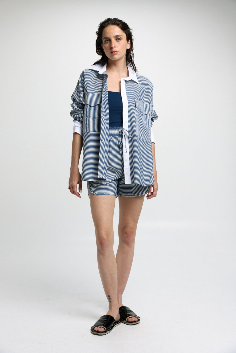 Mixed Stripes Buttoned Shirt