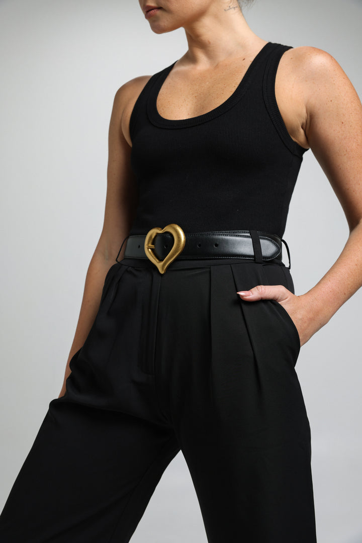 Heart Black Belt חגורה מיוחדת לאישה - צבע שחור