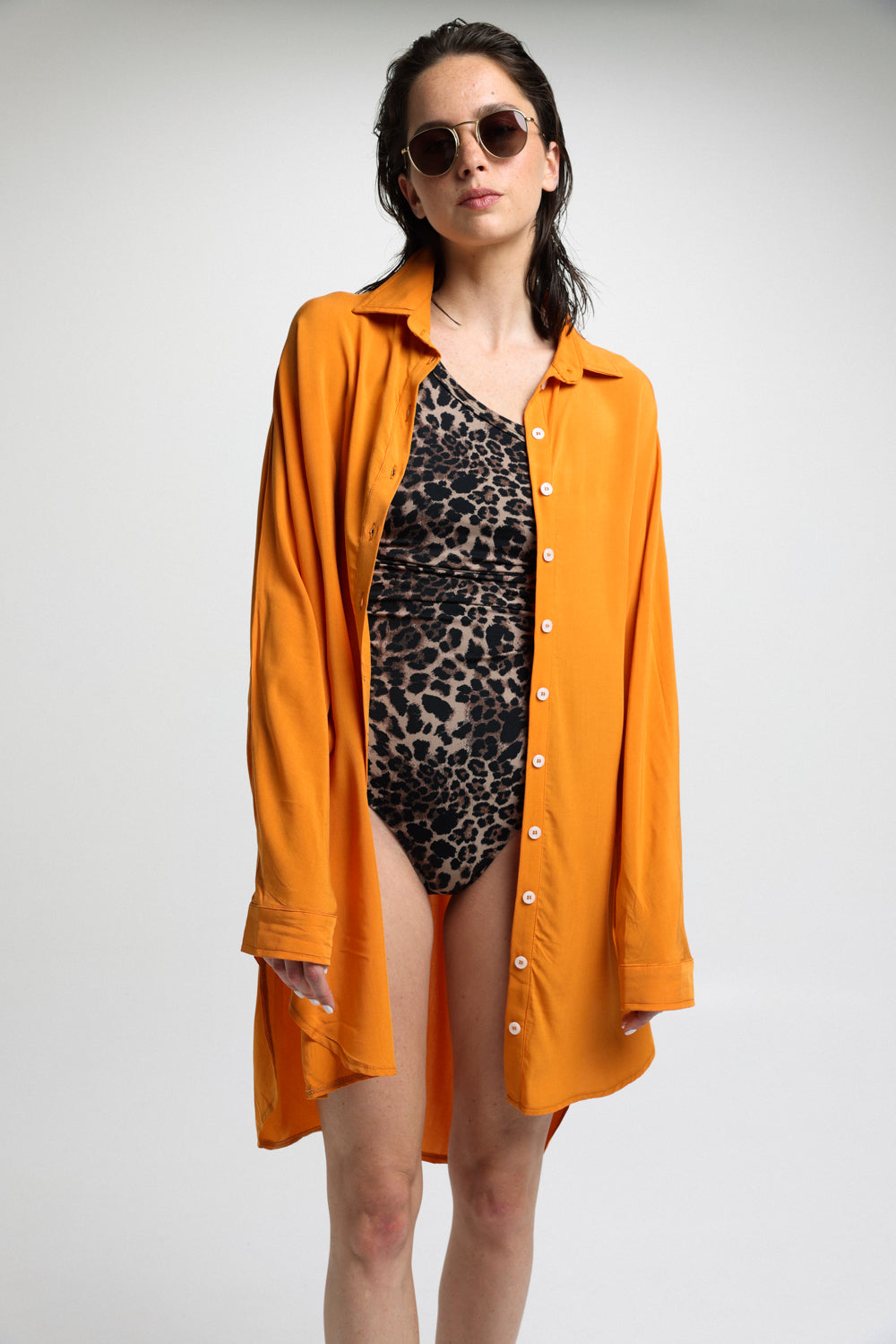 Buttoned Orange Dress