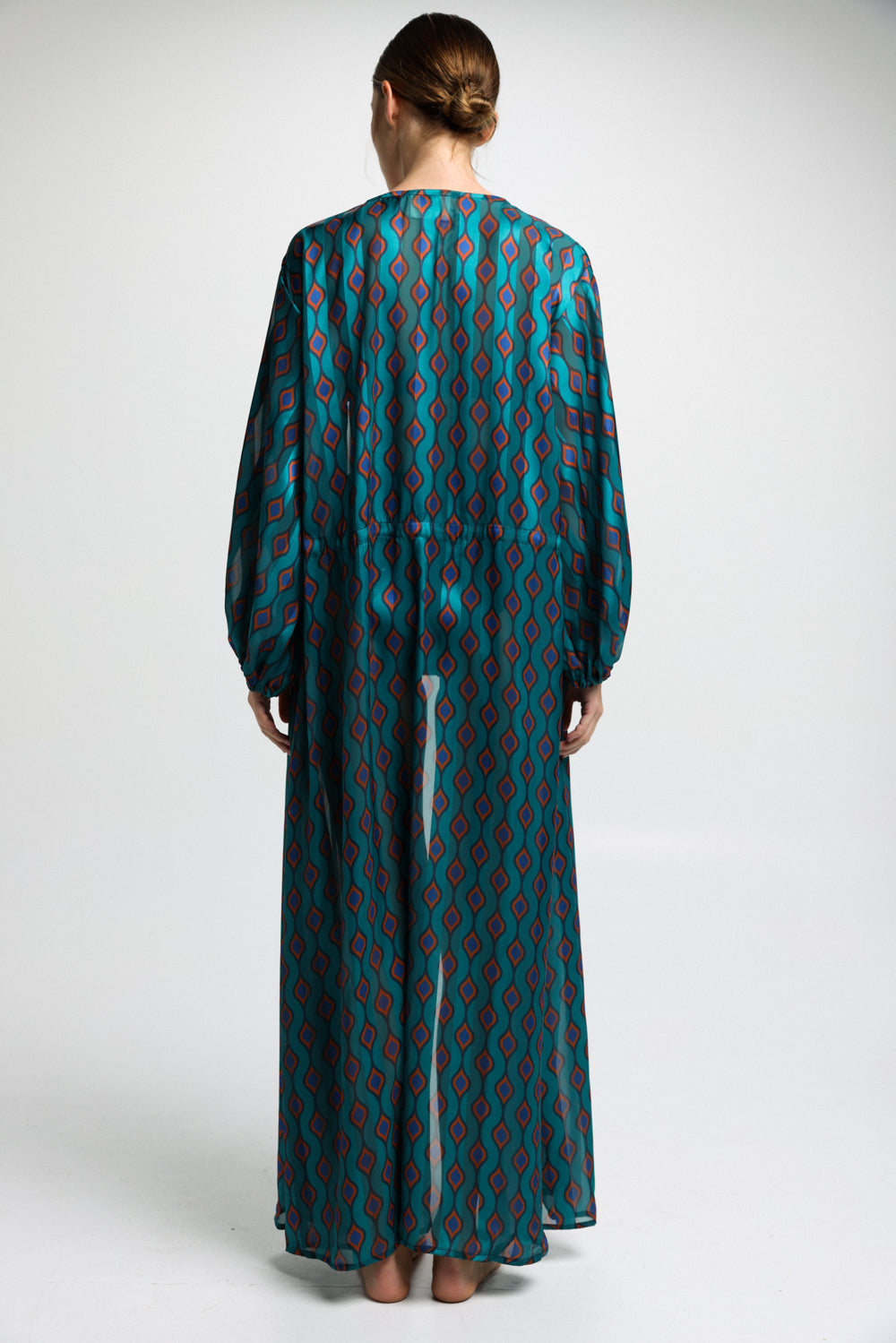 Hillside Turquoise Print Kimono