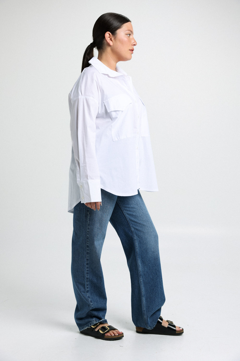 Mixed White Buttoned Shirt
