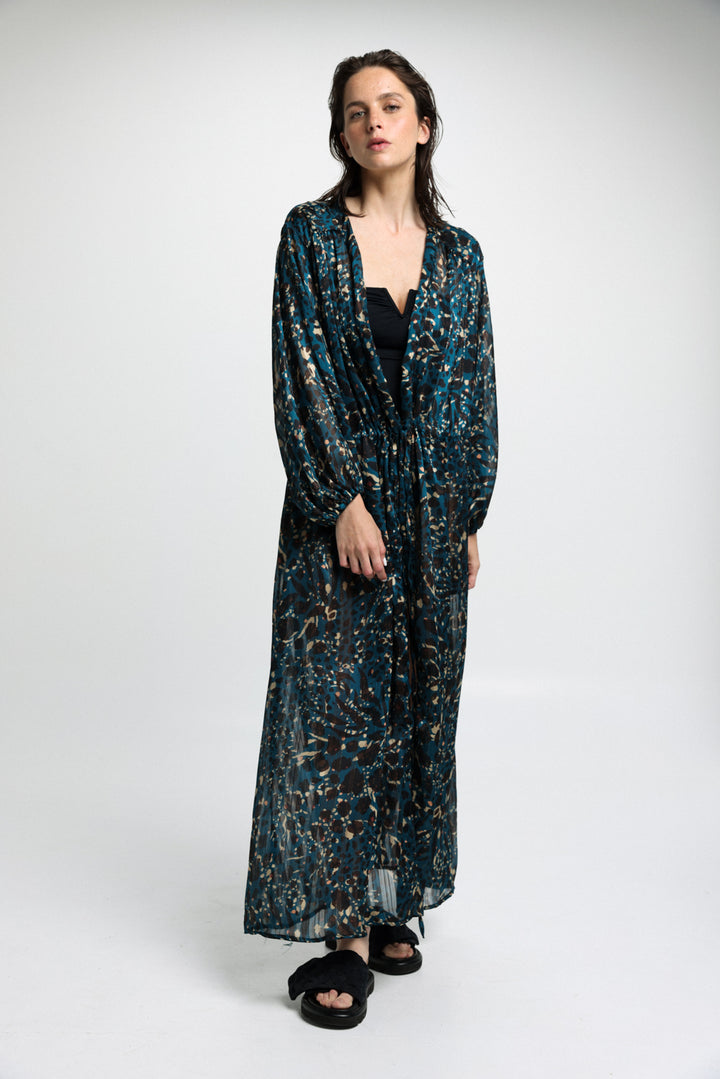 Hillside Dark Print Kimono