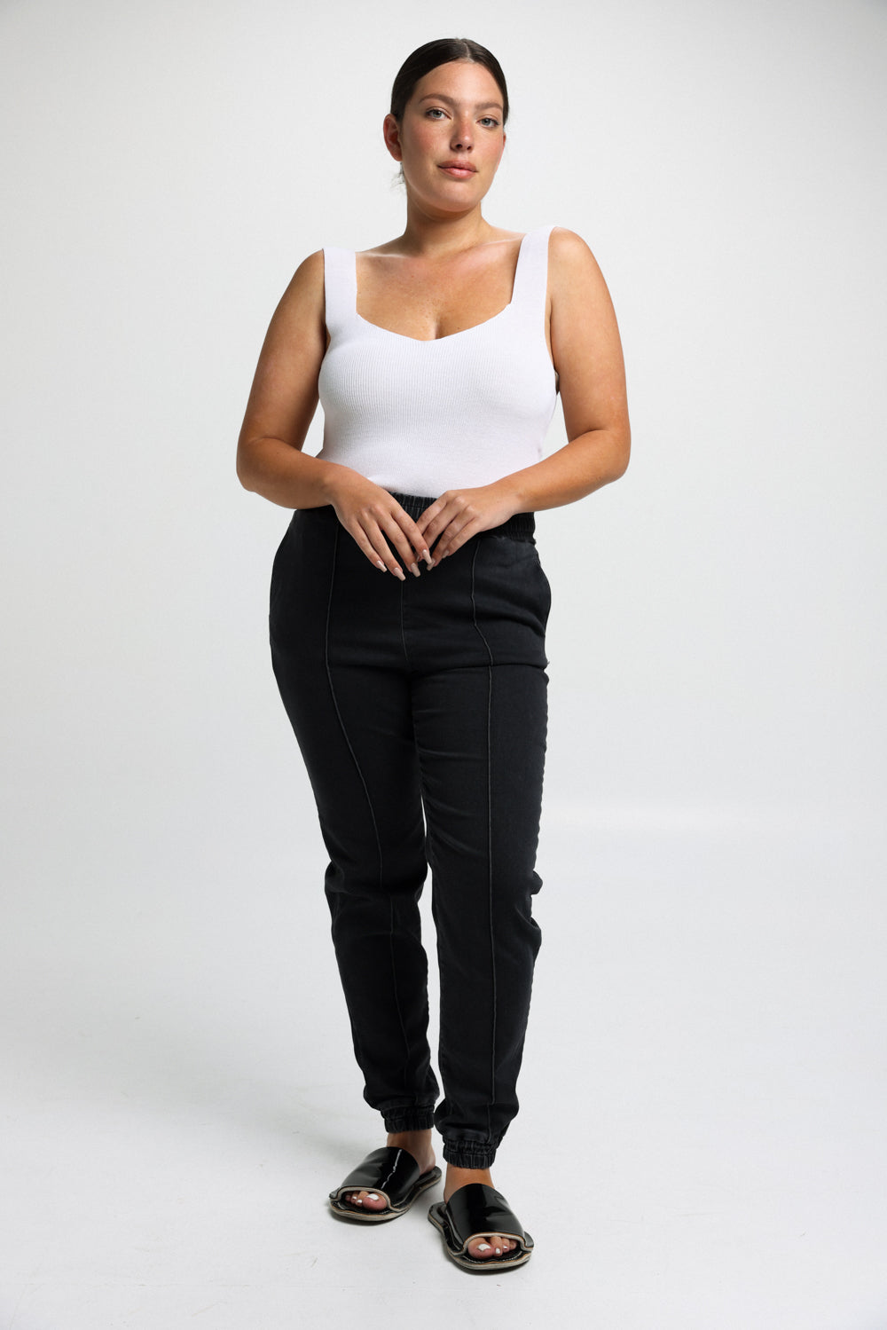 Twisted White Knitted Tank