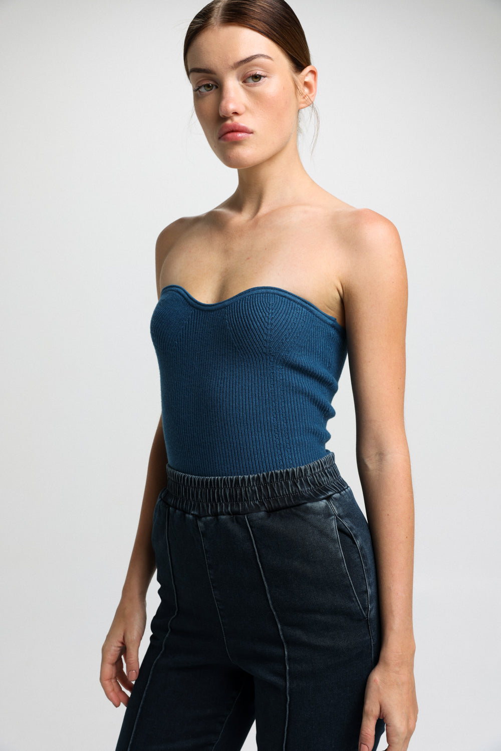 Knitted Blue Strapless