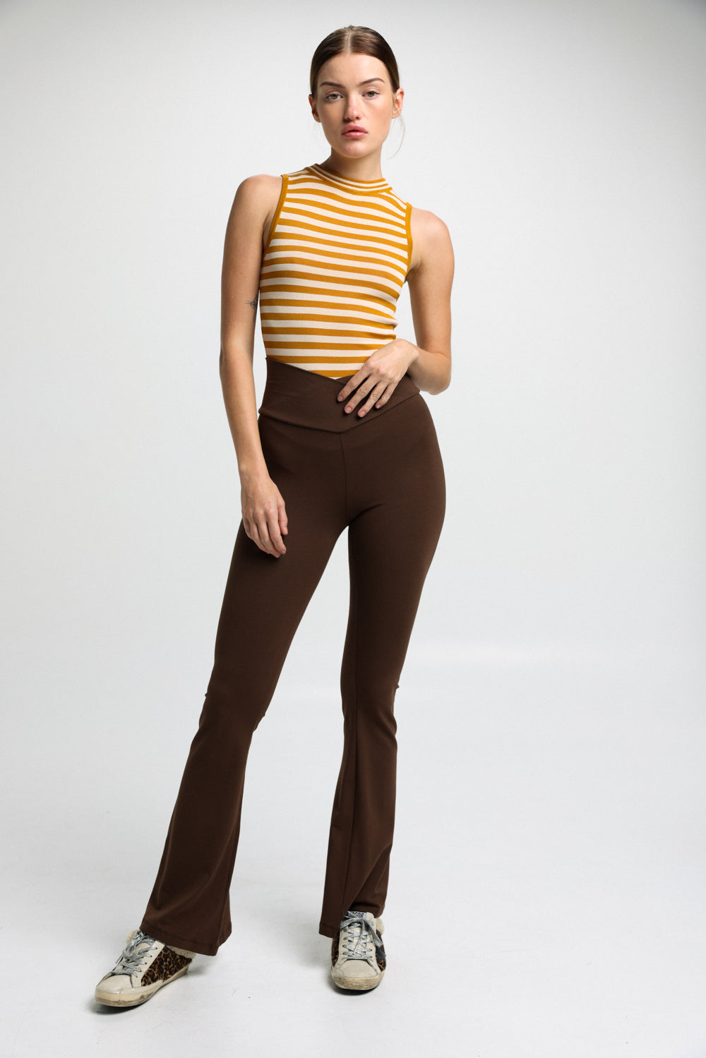 Knitted Mustard Stripes Bodysuit