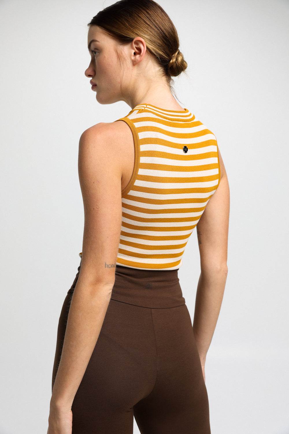 Knitted Mustard Stripes Bodysuit