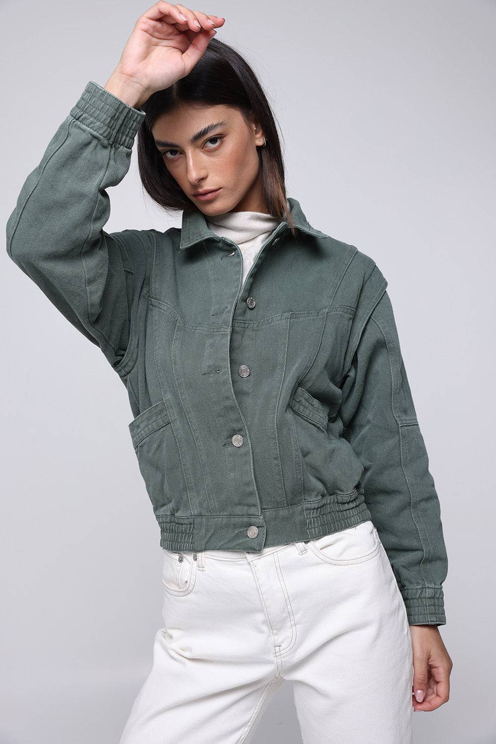 Denim Olive Green Jacket