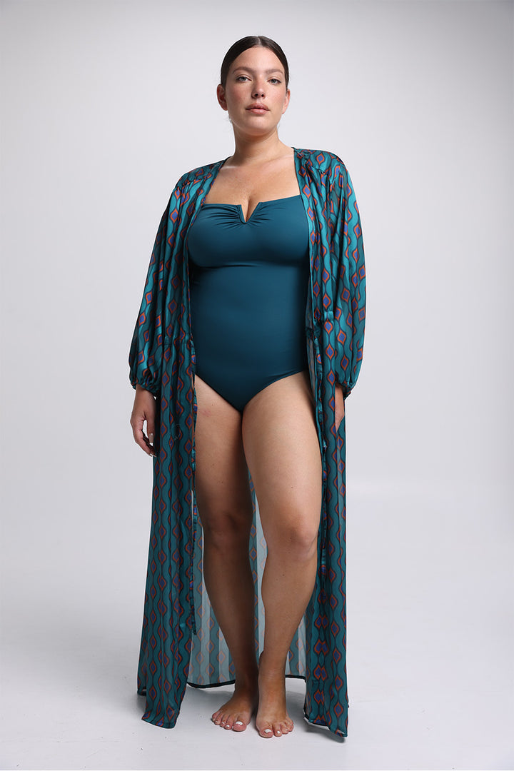 Hillside Dark Print Kimono