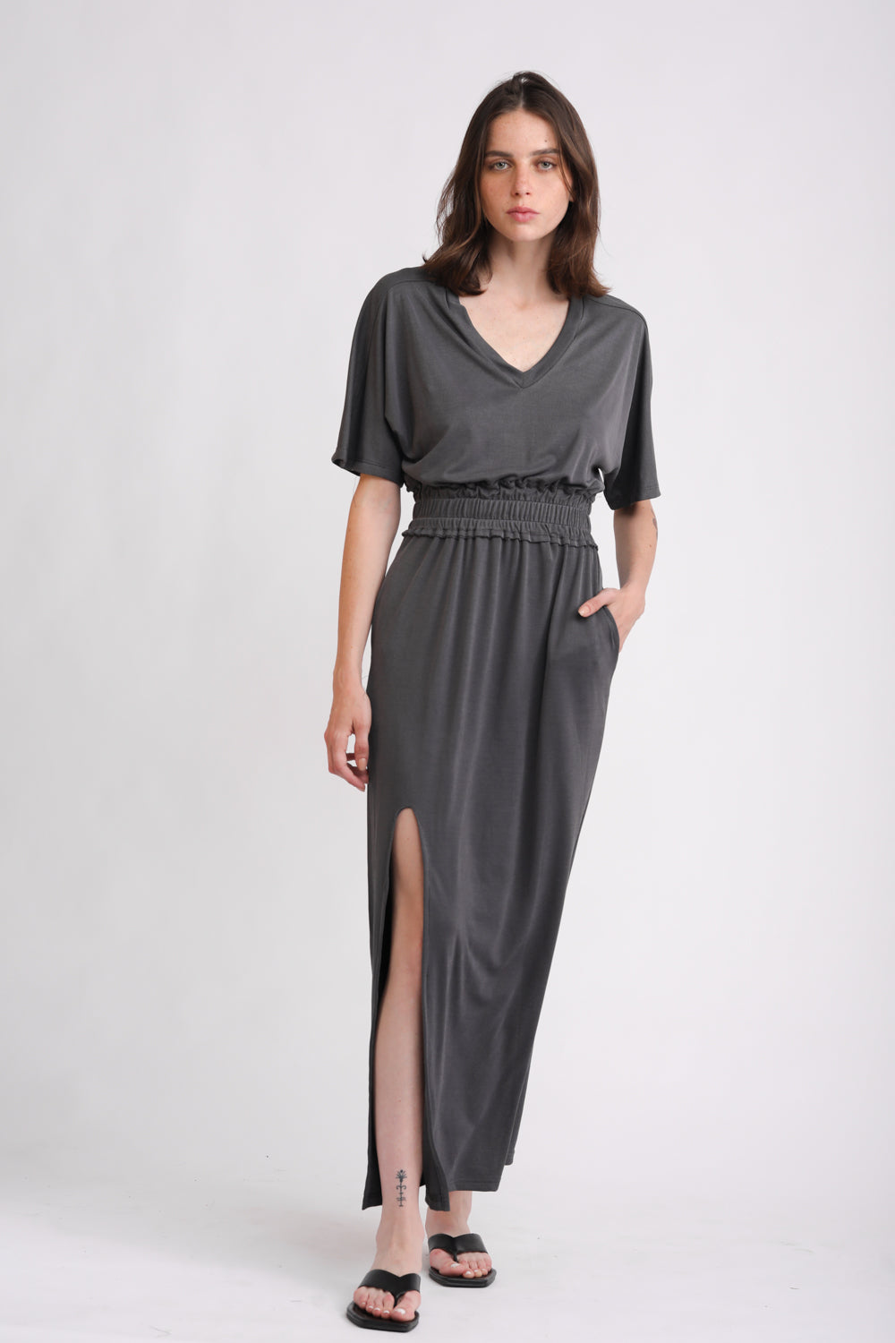 Favorite V Grey Dress