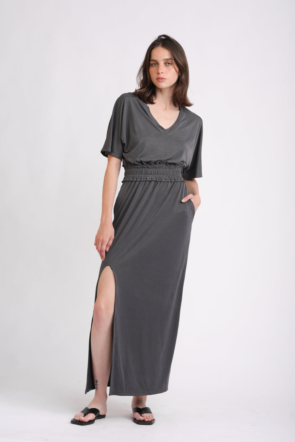Favorite V Grey Dress