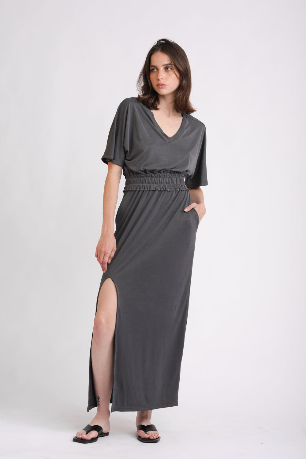 Favorite V Grey Dress