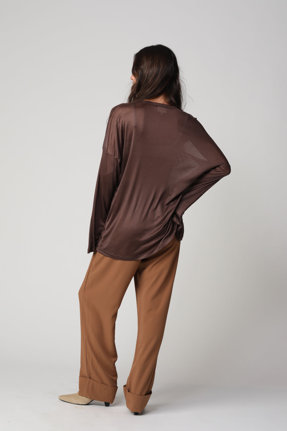 Boyfriend Silk Brown T-Shirt