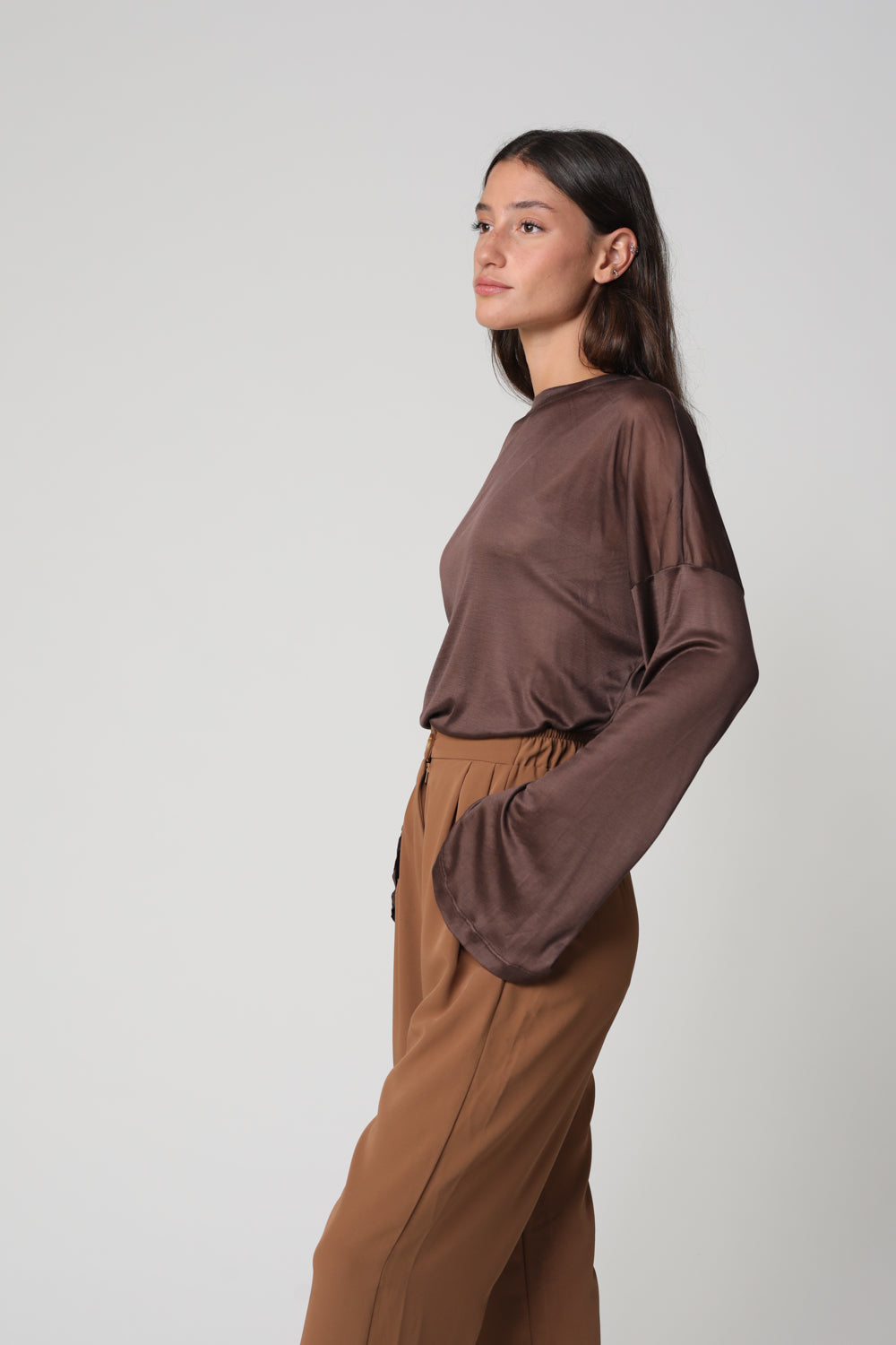 Boyfriend Silk Brown T-Shirt