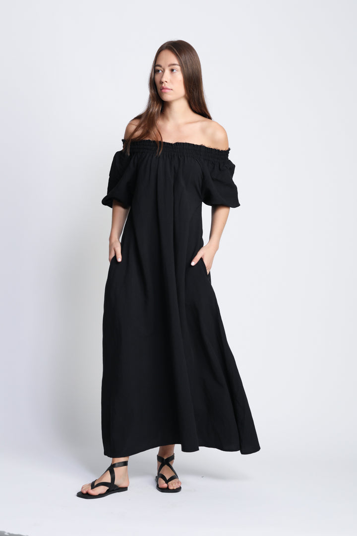 Off-shoulder Black Dress