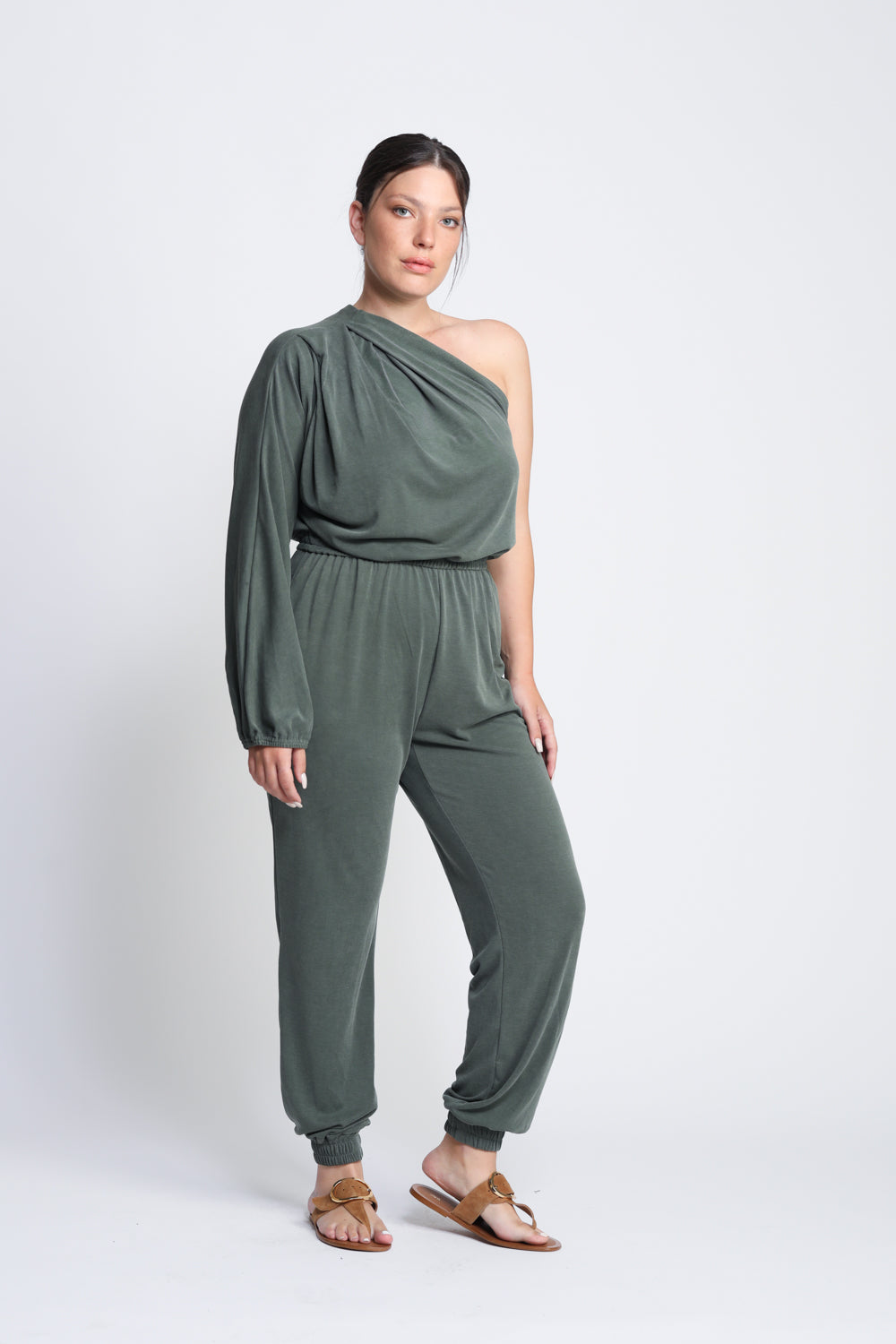אוברול כתף אחת Your Long Green Jumpsuit מידה L
