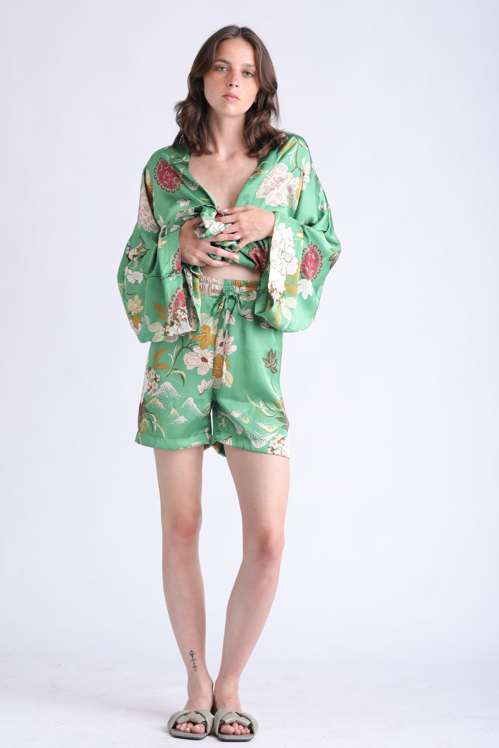 Starz Kimono Green Set סט קימונו פריחה ירוקה 