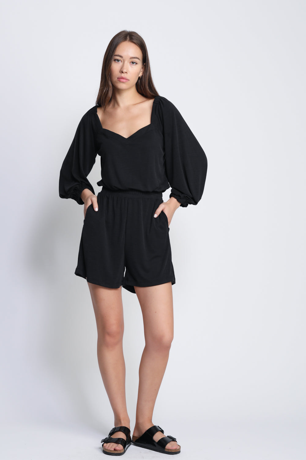 אוברול לנשים Prince Black Jumpsuit צבע שחור