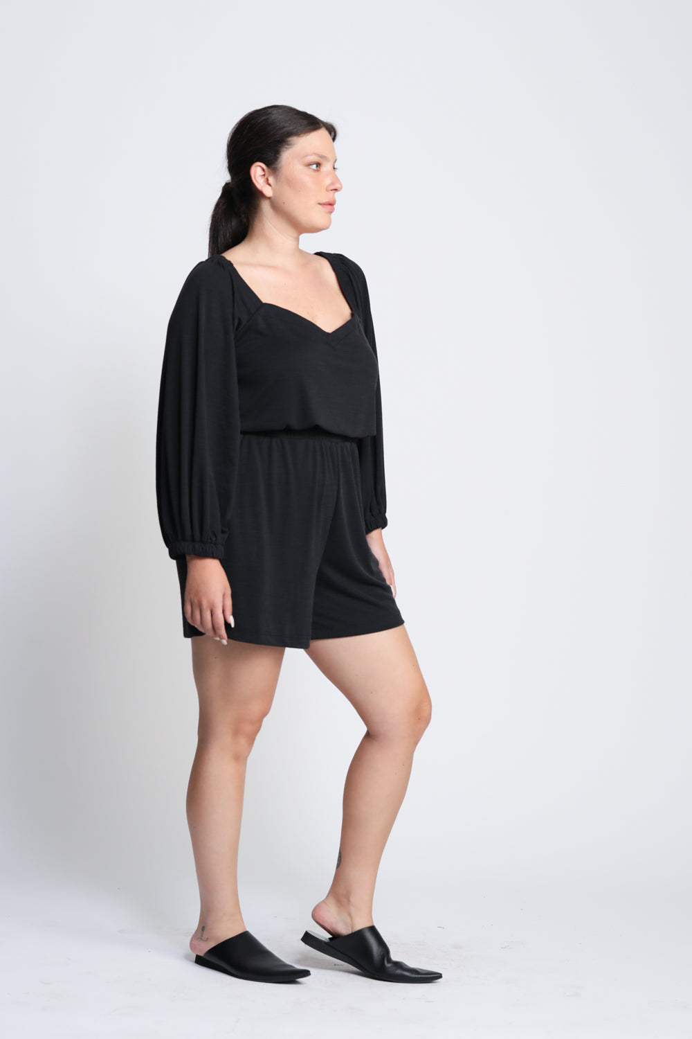 אוברול לנשים Prince Black Jumpsuit מידה גדולה