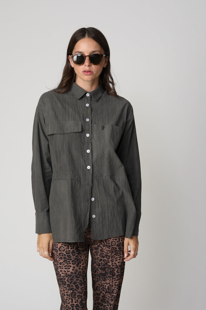 Wood Grey Buttoned Shirt