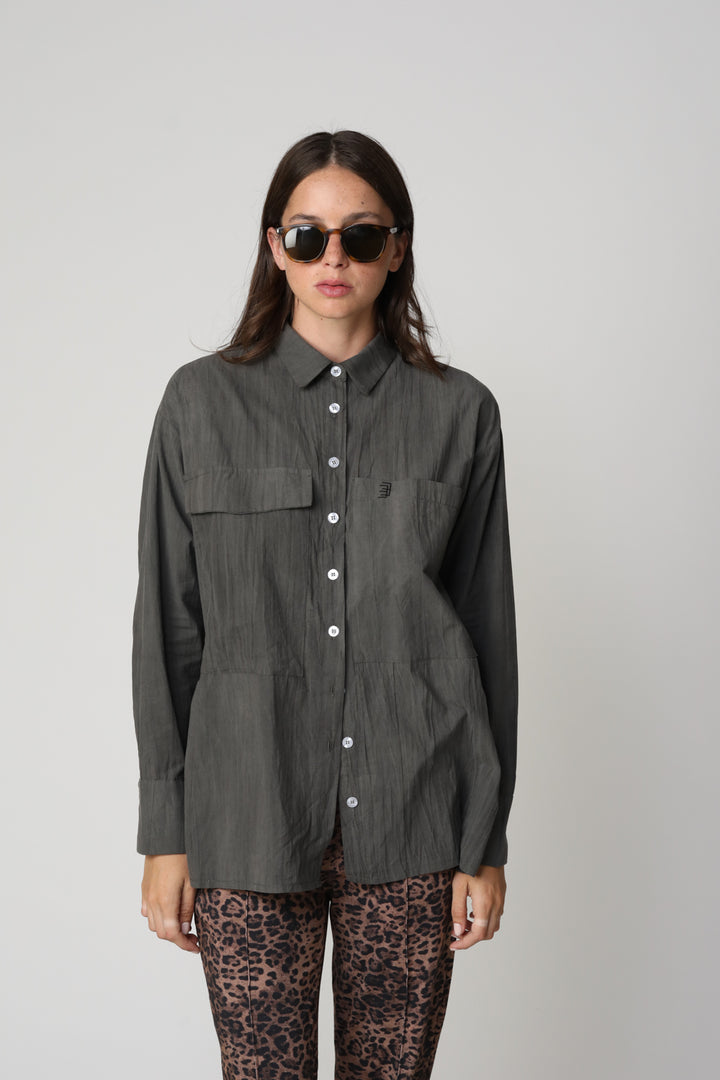 Wood Grey Buttoned Shirt