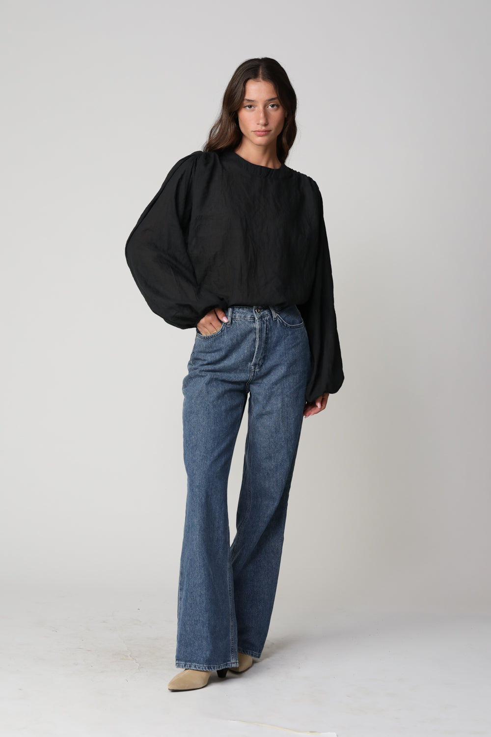 Flower Black Blouse