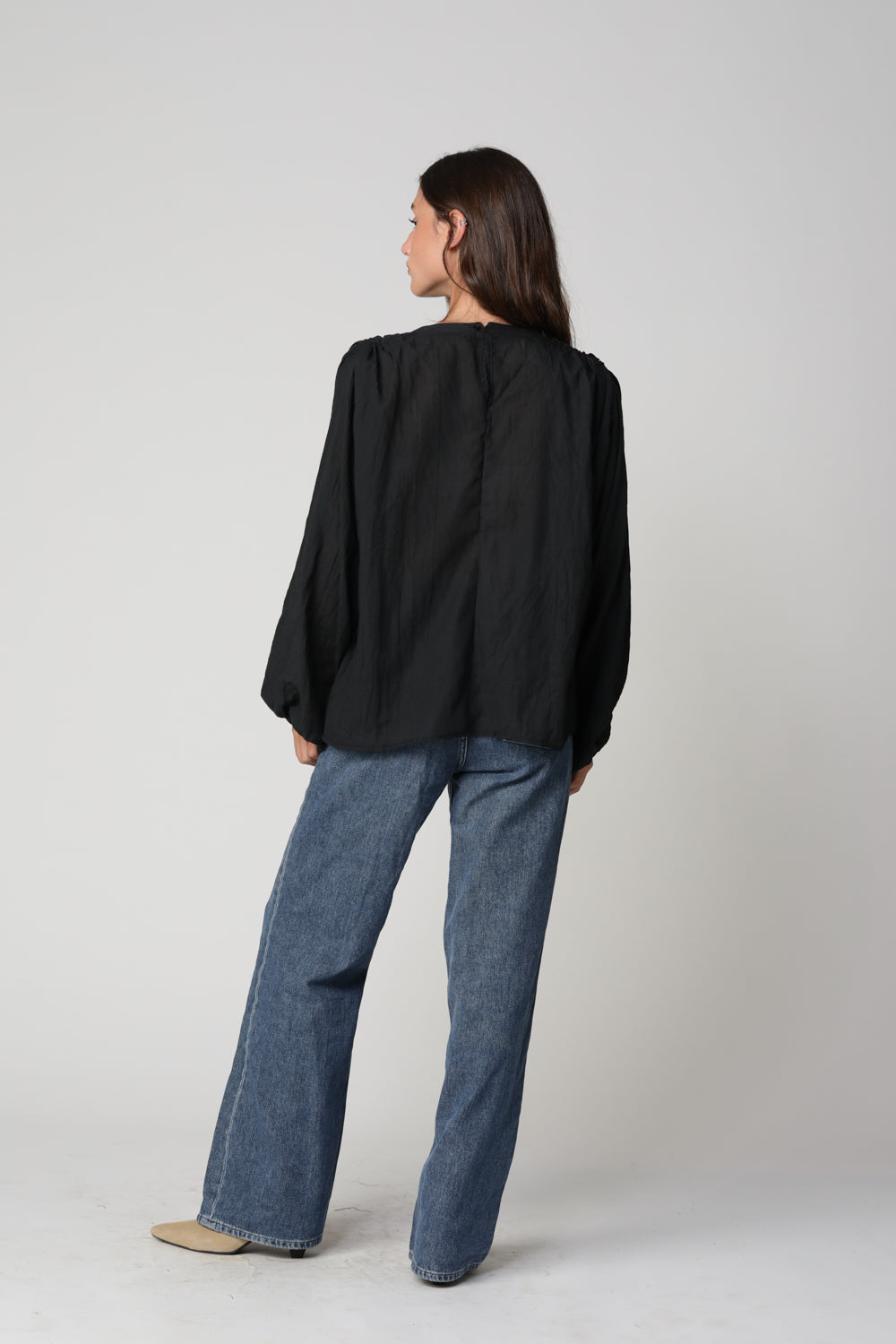Flower Black Blouse