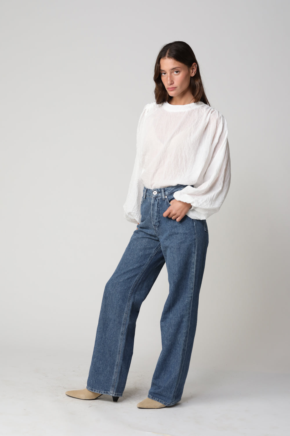 Flower White Blouse