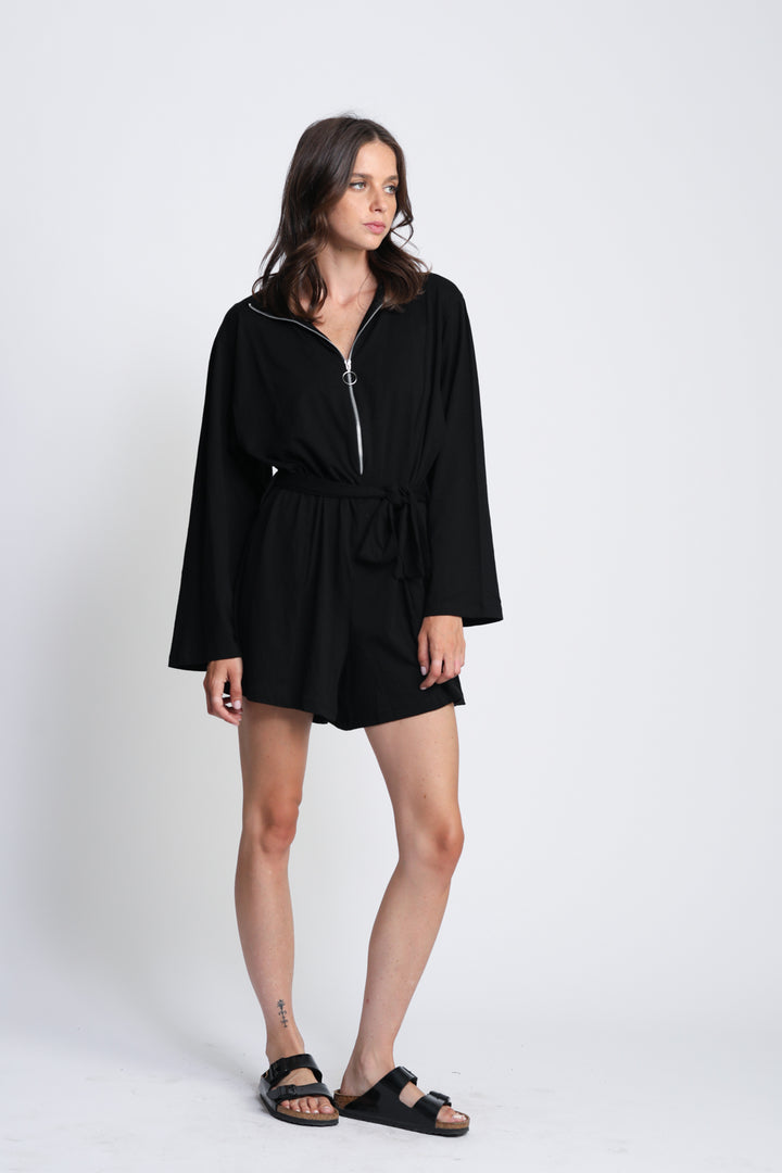  אוברול נשים Guri Black Jumpsuit צבע שחור
