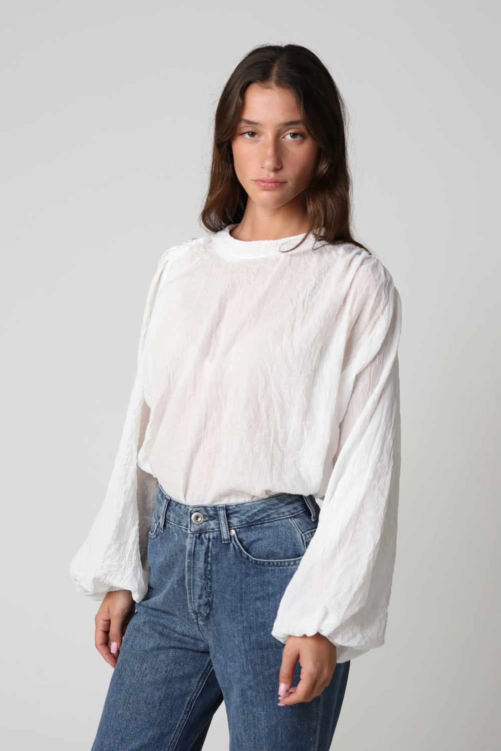 Flower White Blouse