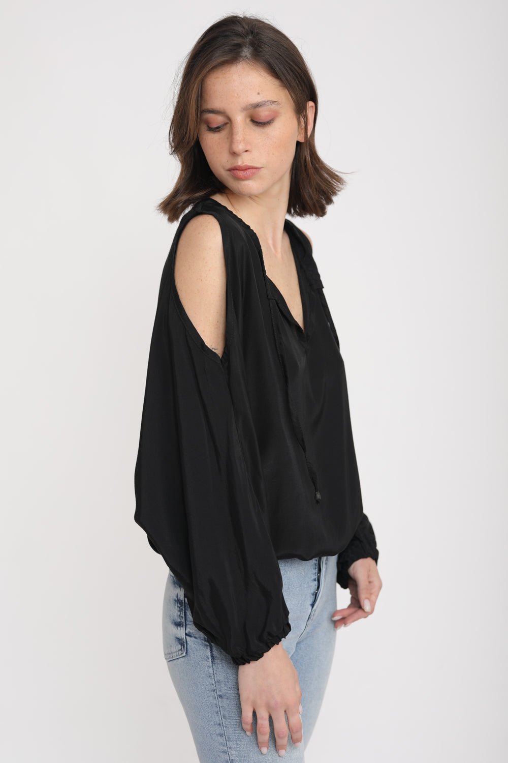 Ora Oversized Black Blouse
