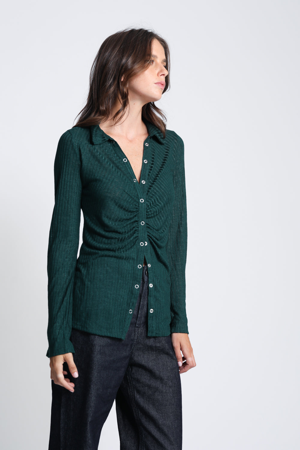 Beloved Deep Green Polo Top