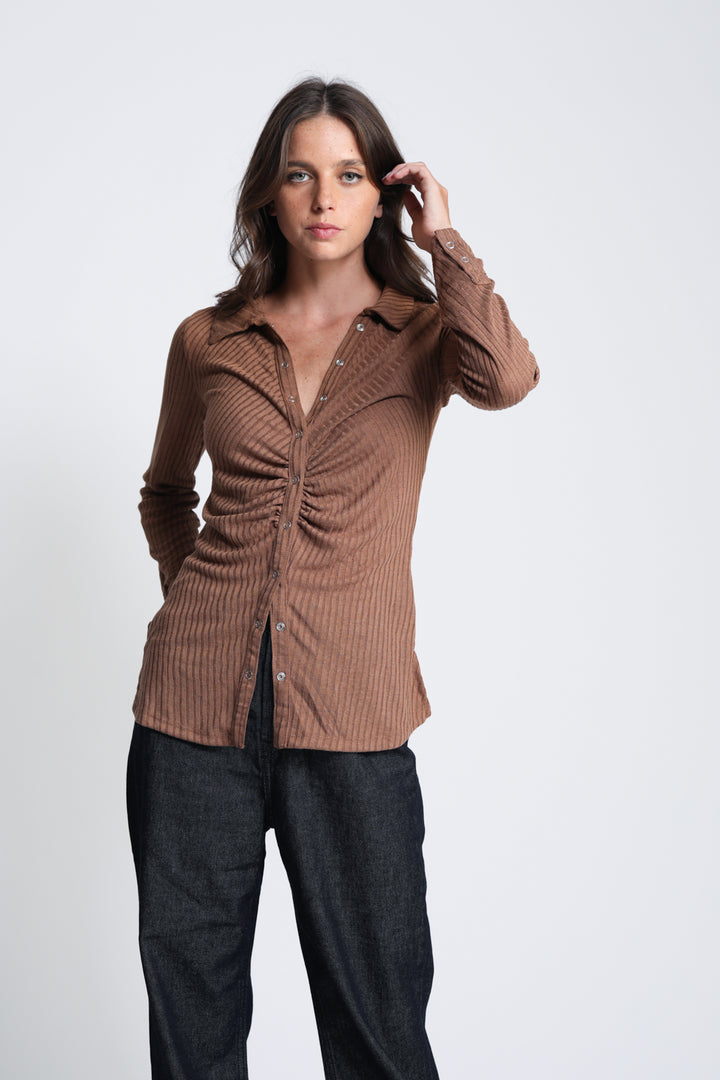 Beloved Brown Polo Top