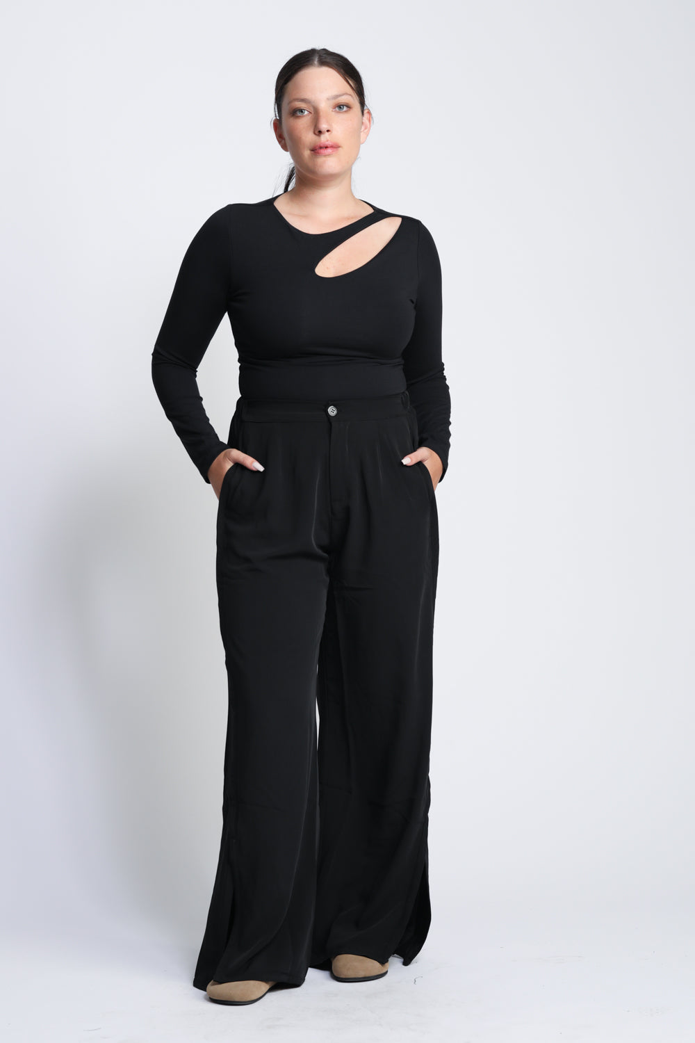 Swan Black Bodysuit