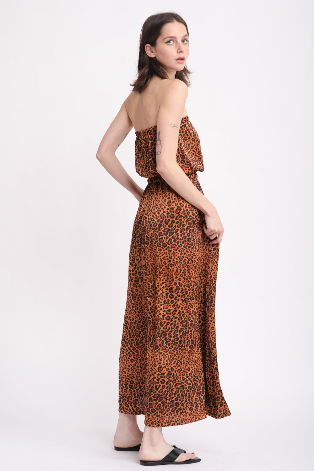 Her Strapless Leopard Dress