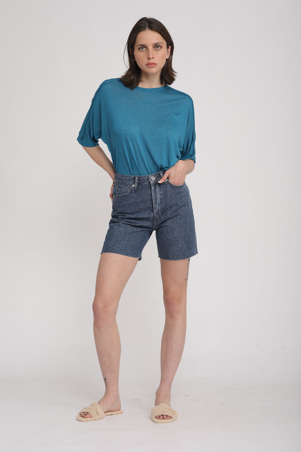ג'ינס באגי קצר Short Baggi Blue Denim