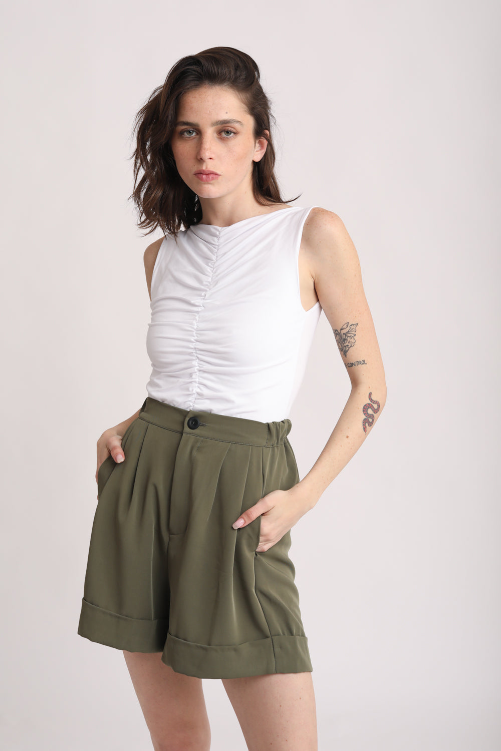 Arie Olive Green Short Bottoms