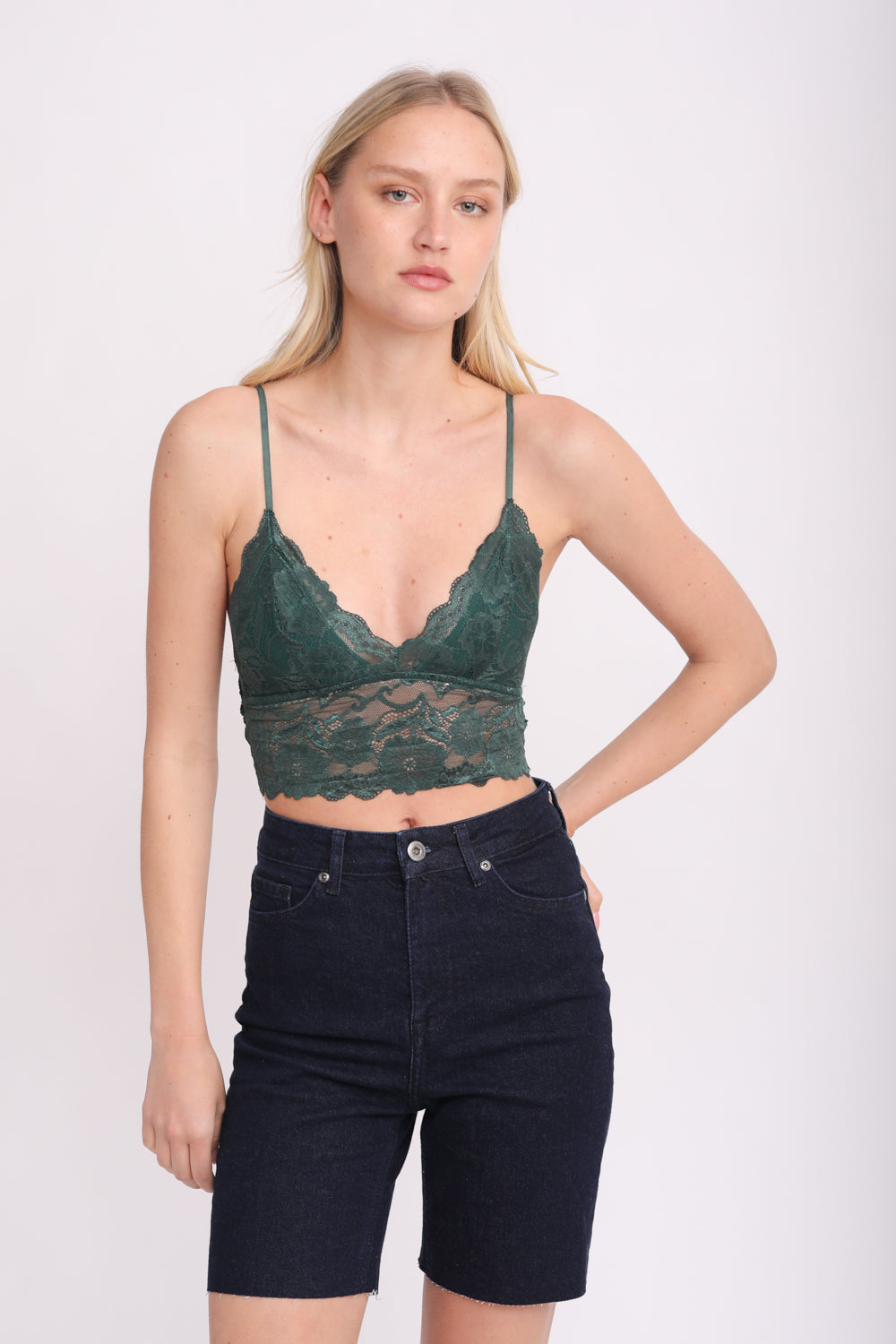 Dooni Deep Green Lace Top