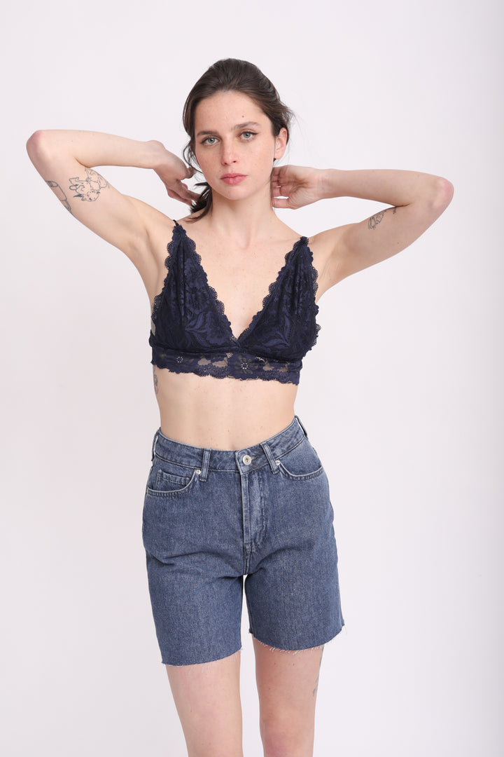 Uly Navy Lace Top