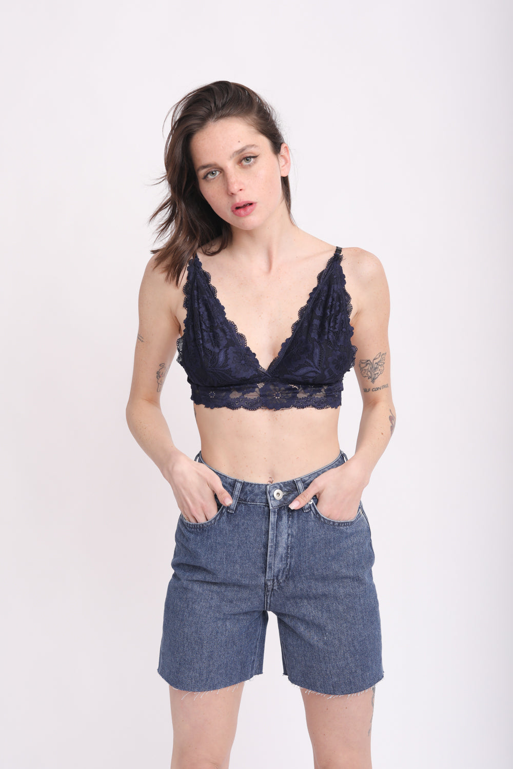 Uly Navy Lace Top