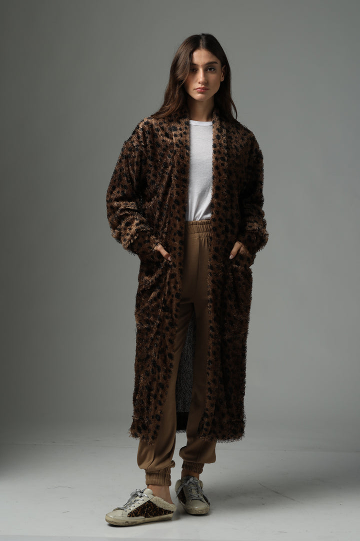 Leopard Fluffy Kimono