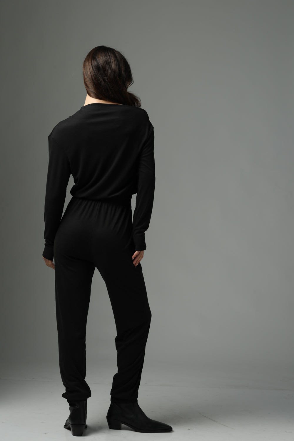 אוברול ארוך לנשים BFF Long Black Jumpsuit גב
