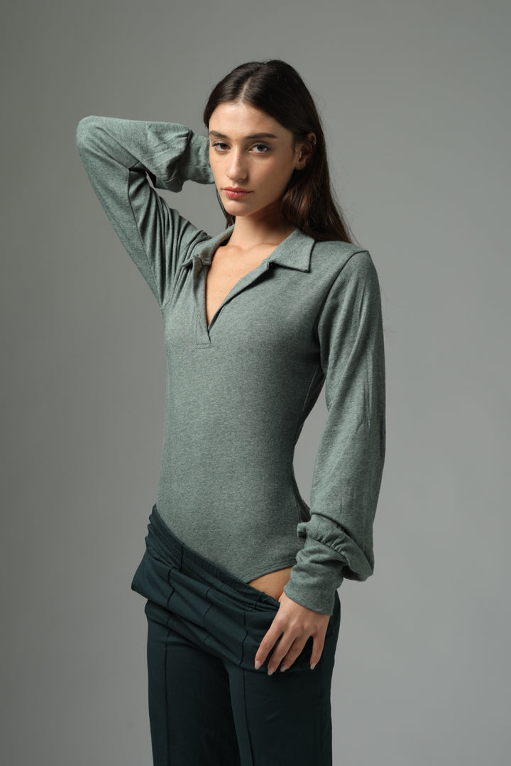 Live Olive Green Polo Bodysuit