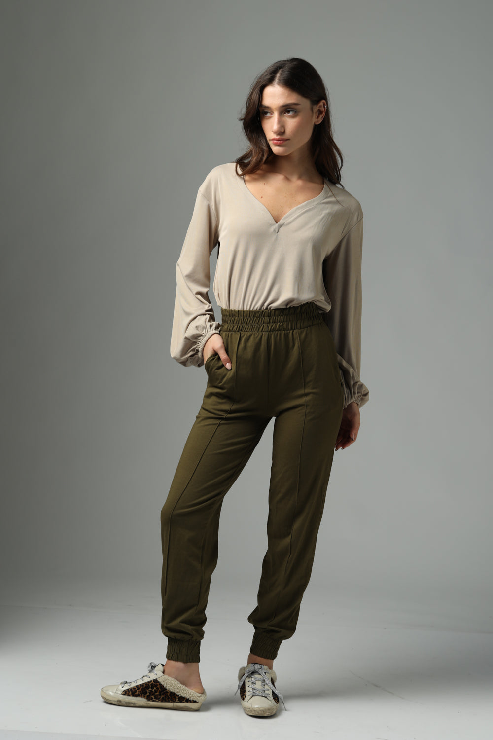Heart Long Beige T-Shirt