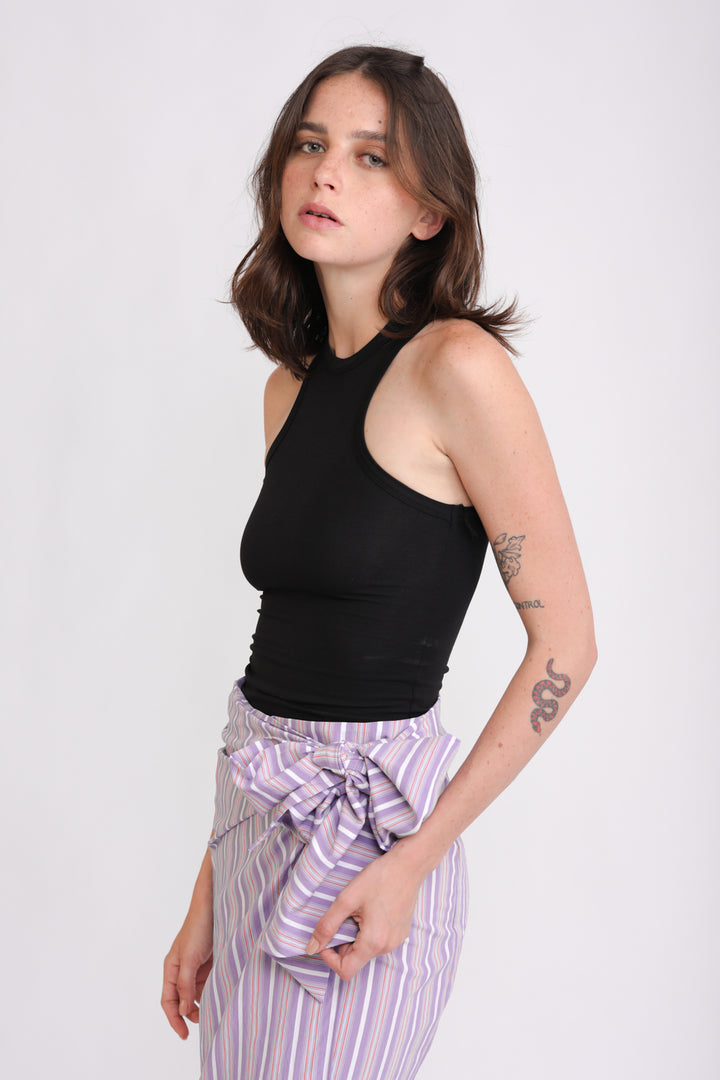 EE Purple Stripes Skirt חצאית מעטפת סגולה