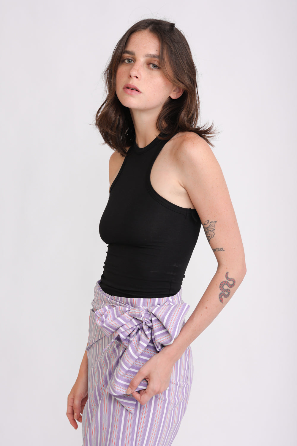 EE Purple Stripes Skirt חצאית מעטפת סגולה