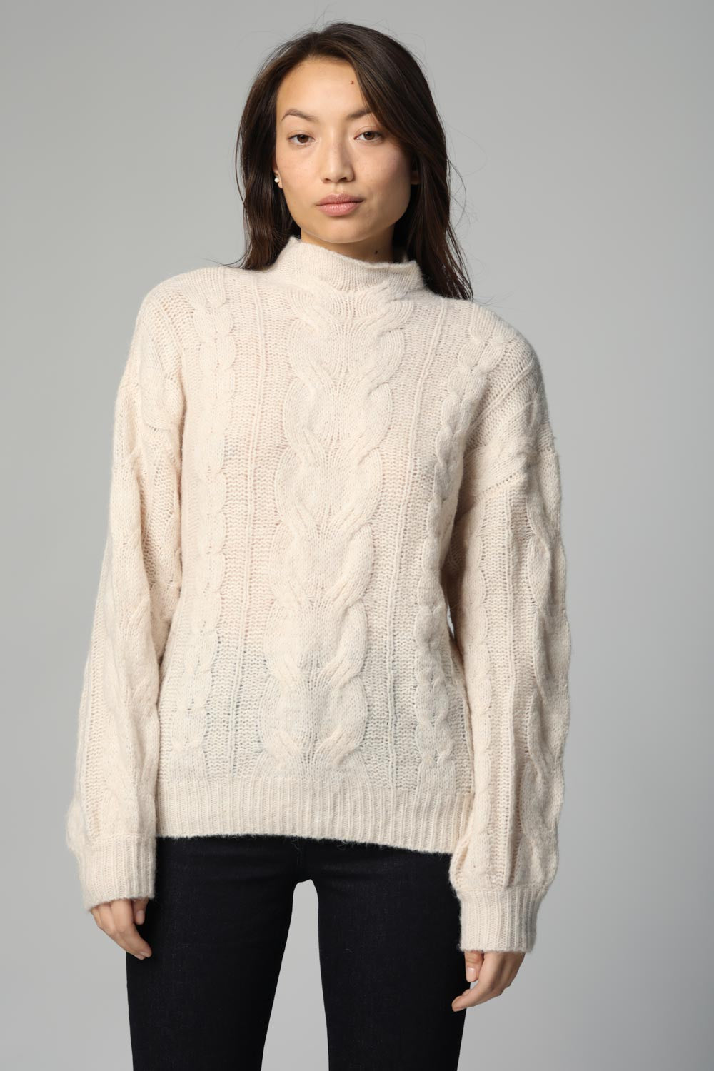 Braided Cream Knitted Sweater